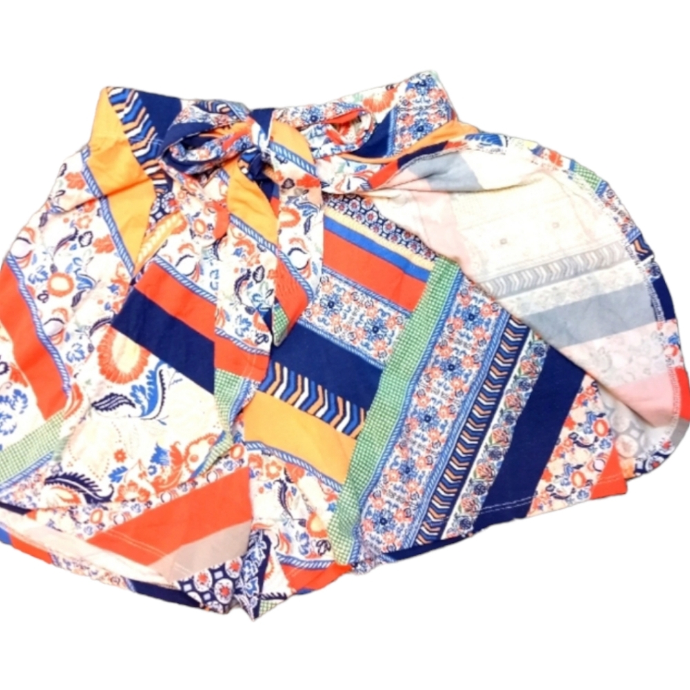 Tart Multicolored Boho Shorts With Wrap Around Si… - image 3